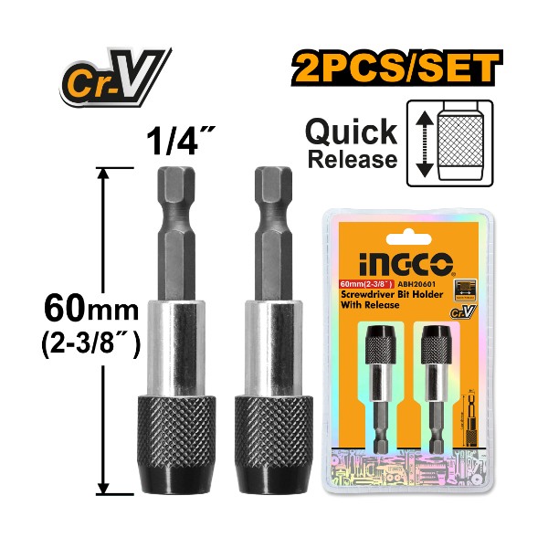 Screwdriver bit holder with release - P25C100 | ABH20601 Ingco - Ghana