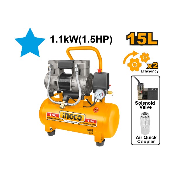 Air Compressor 15L Oil Free | ACS111152 Ingco - Ghana