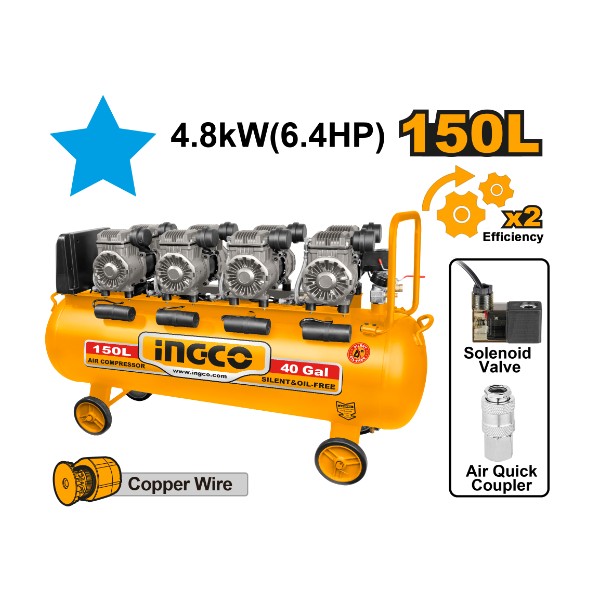 Air Compressor 150L Oil Free | ACS4481501 Ingco - Ghana