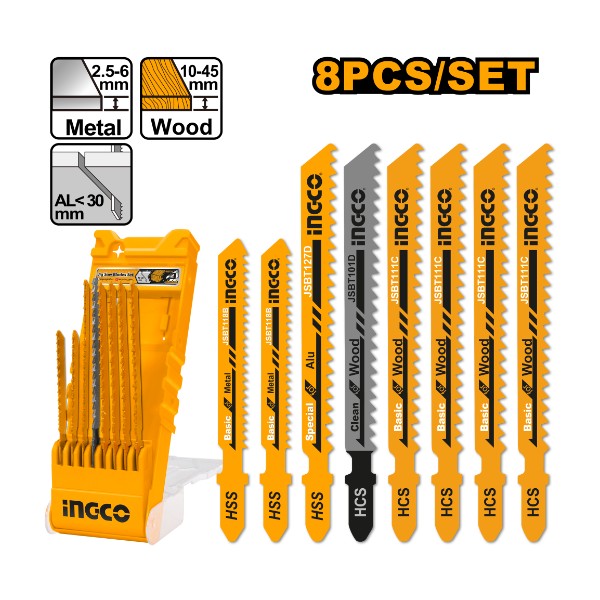 8 Pcs jig saw blades set | AKD8088 Ingco - Ghana