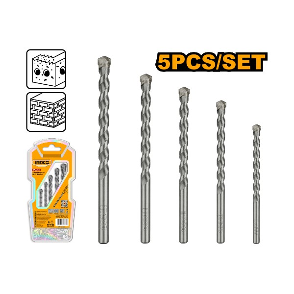 5PCS Masonry drill bits set AKDB3055 (packed  40set) Ingco - Ghana