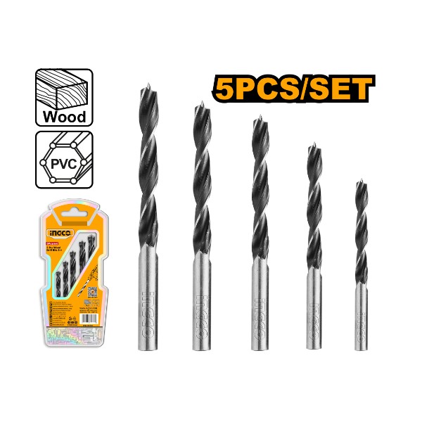 5PCS Wood Drill Bits Set AKDB5055 Ingco - Ghana