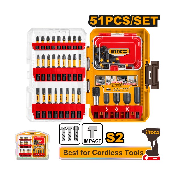 51 Pcs impact screwdriver bits set - P6C12 | AKDL25106 Ingco - Ghana