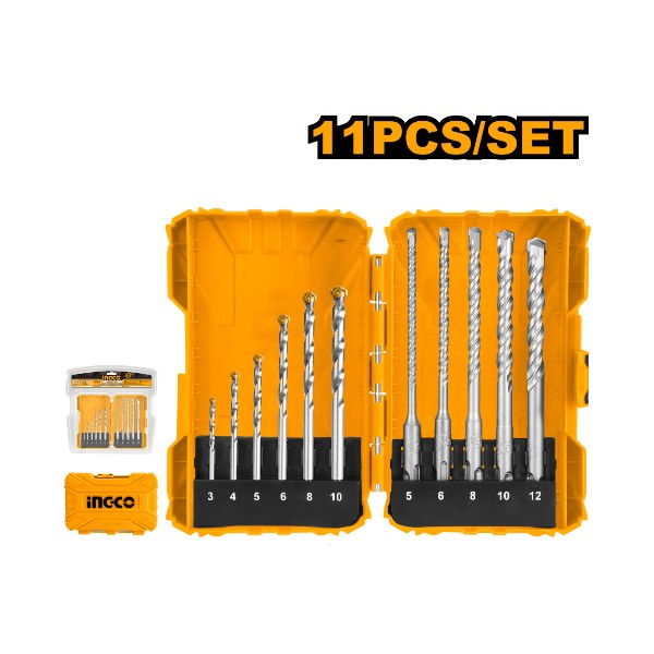 11PCS Masonry And Hammer Drill Bits Set AKDL31101 Ingco - Ghana
