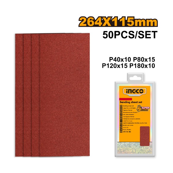Sanding sheet set AKFS2641151 Ingco - Ghana