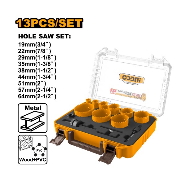 Bi-metal hole saw set 13pcs - P1C10 | AKH0132 Ingco - Ghana