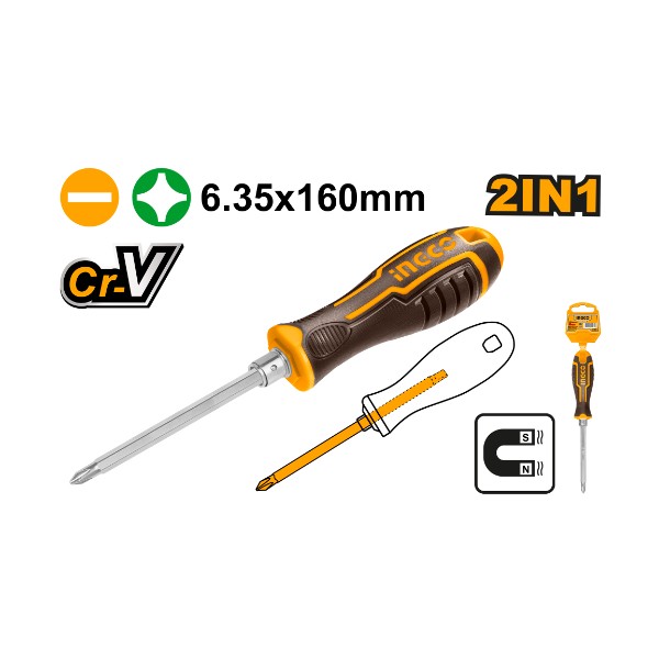 2 IN 1 Screwdriver Set AKISD0201 Ingco - Ghana