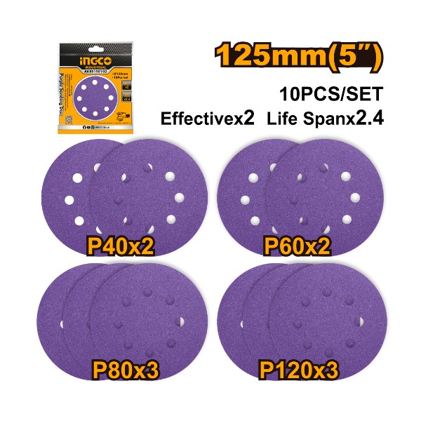 Purple Sanding Disc AKRS125101 Ingco - Ghana