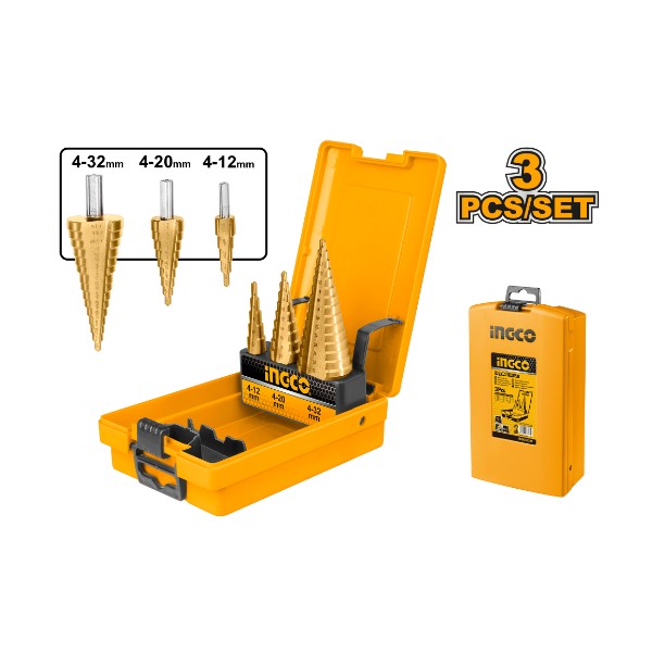 3 Pcs step drill bit set - C20 | AKSDS0301 Ingco - Ghana