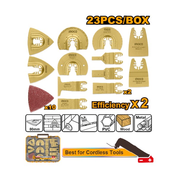 Multi tool blade 23pcs set | AKTMT2301 Ingco - Ghana