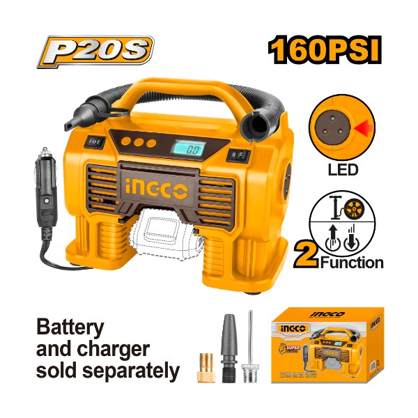 Lithium-Ion Auto Air Compressor CACLI2002 Ingco - Ghana