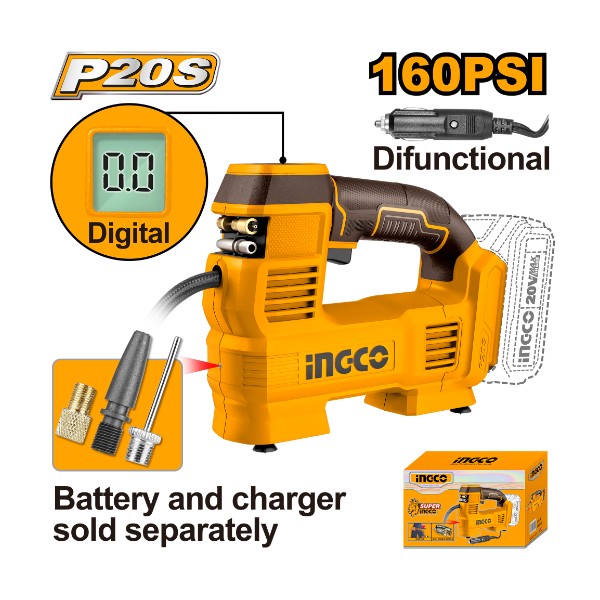 Cordless auto air compressor 20V 160PSI - P1C4 | CACLI2012 Ingco - Ghana