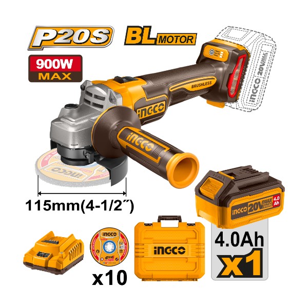 Lithium-Ion angle grinder CAGLI211541 Ingco - Ghana
