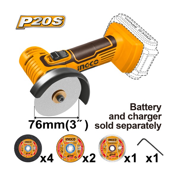 Cordless mini cut-off tool 20V 3" - P1C10 | CAGLI7601 Ingco - Ghana