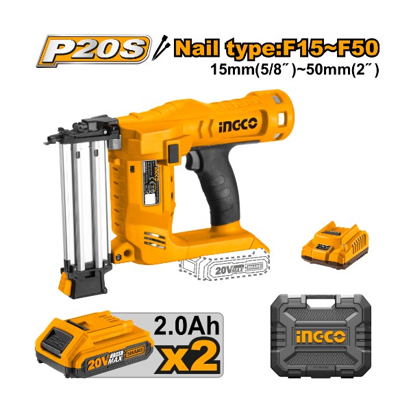 Lithium-Ion Cordless Brad Nailer Kit CBNLI2002 Ingco - Ghana