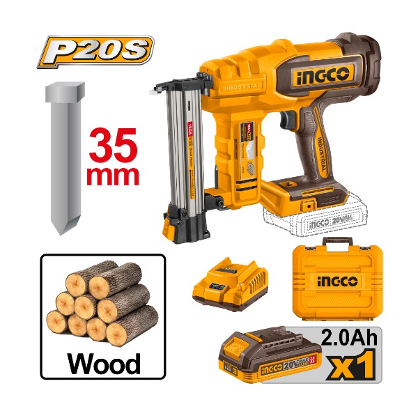 Cordless brad nailer 20V 35mm + Battery | CBNLI2008 Ingco - Ghana