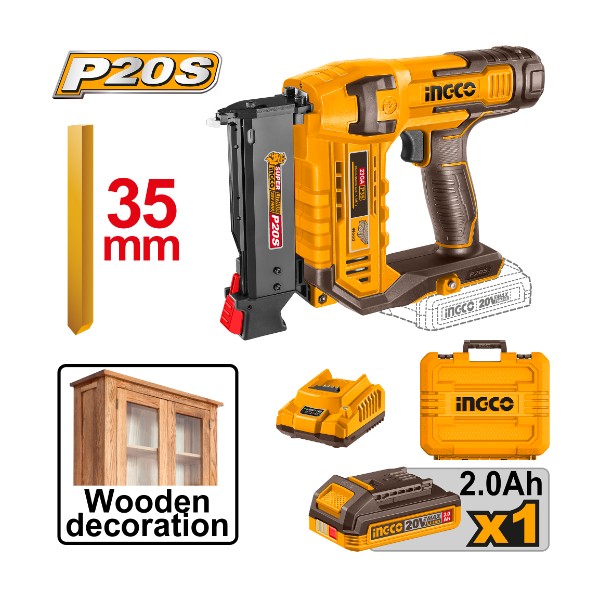 Cordless pin nailer 20V wood 35mm + Battery
- P1C4 | CBNLI3606 Ingco - Ghana