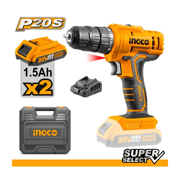 Lithium-Ion Cordless Drill CDLI20012 Ingco - Ghana