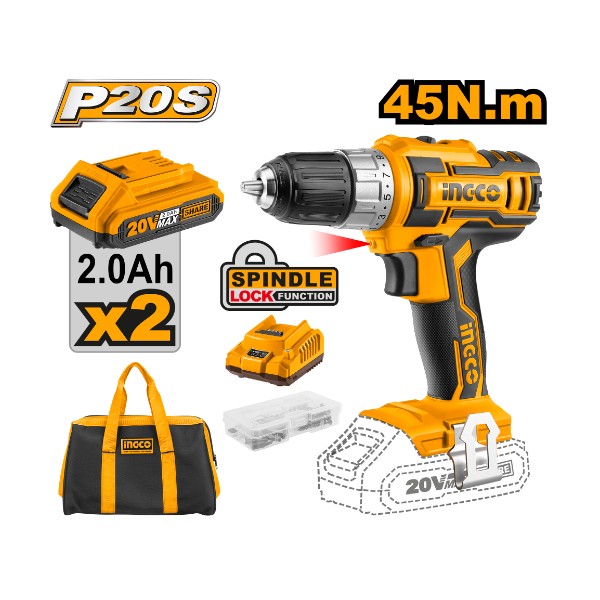 Lithium-Ion Cordless Drill CDLI2002 Ingco - Ghana