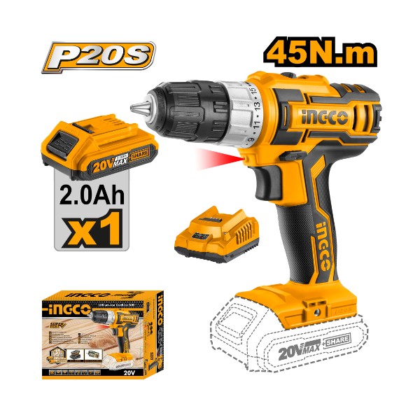 Lithium-Ion Cordless Drill CDLI20024 Ingco - Ghana
