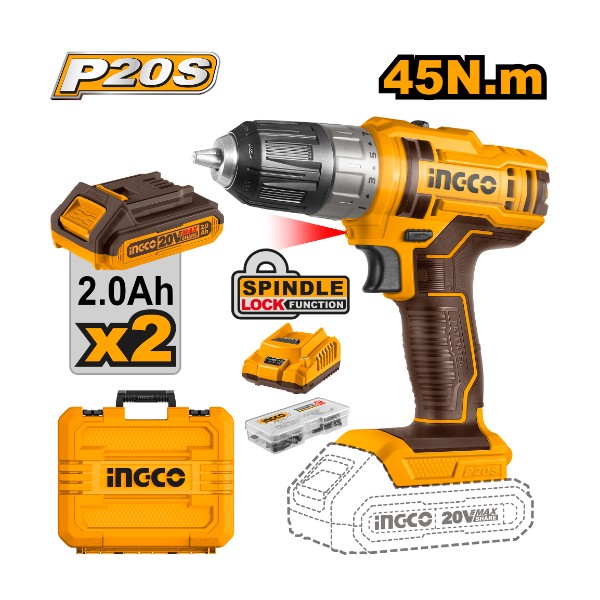 Lithium-Ion cordless drill CDLI200528 Ingco - Ghana