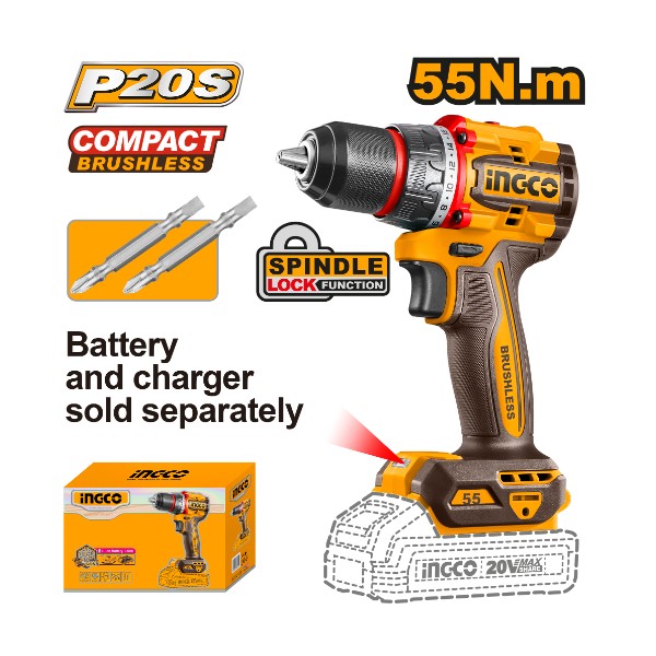 Cordless Drill 20V 55Nm - P1C5 | CDLI205581 Ingco - Ghana