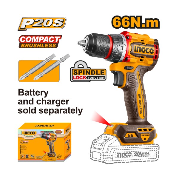 Cordless Drill 20V 66Nm - P1C5 | CDLI206681 Ingco - Ghana