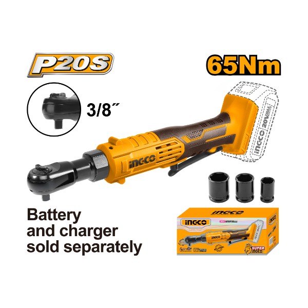 Cordless drive ratchet 20V 65Nm 3/8" - P1C8 | CDRLI2060151 Ingco - Ghana