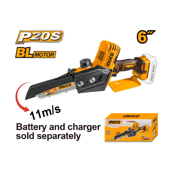 Cordless mini chain saw 20V 6" - P1C5 | CGSLI2068 Ingco - Ghana