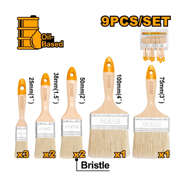 9Pcs Paint Brush Set CHPTB0114091 Ingco - Ghana