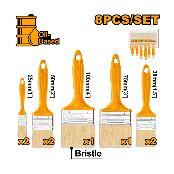 8pcs paint brush set - P6C36 | CHPTB7860801 Ingco - Ghana