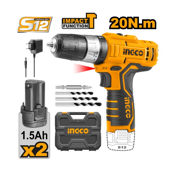 Lithium-ion impact drill 12V - C5 | CIDLI12201 Ingco - Ghana