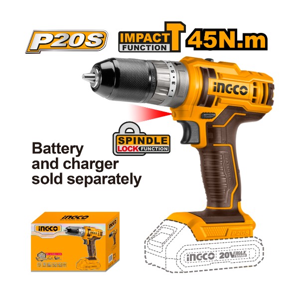 Cordless impact drill | CIDLI201455 Ingco - Ghana