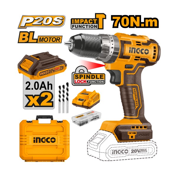 Lithium-Ion brushless impact drill CIDLI20605 Ingco - Ghana