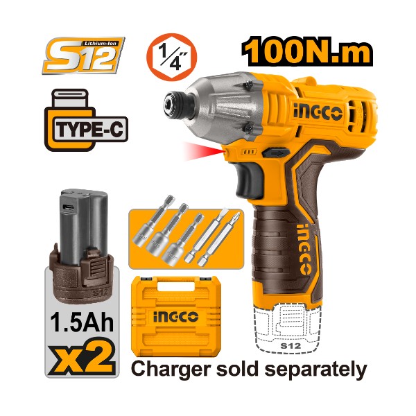Lithium-Ion impact driver 12V - C5 | CIRLI12015 Ingco - Ghana