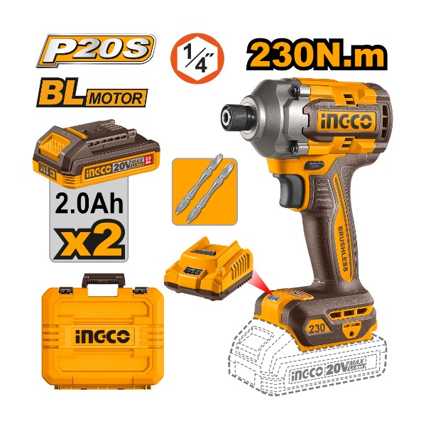 Cordless impact driver 20V 230Nm + 2
Battery - P1C5 | CIRLI2023 Ingco - Ghana