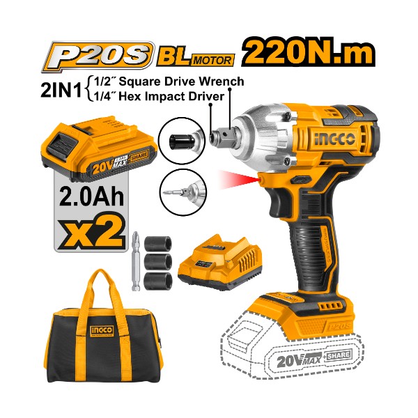 Cordless impact driver&wrench | CIWLI20208 Ingco - Ghana