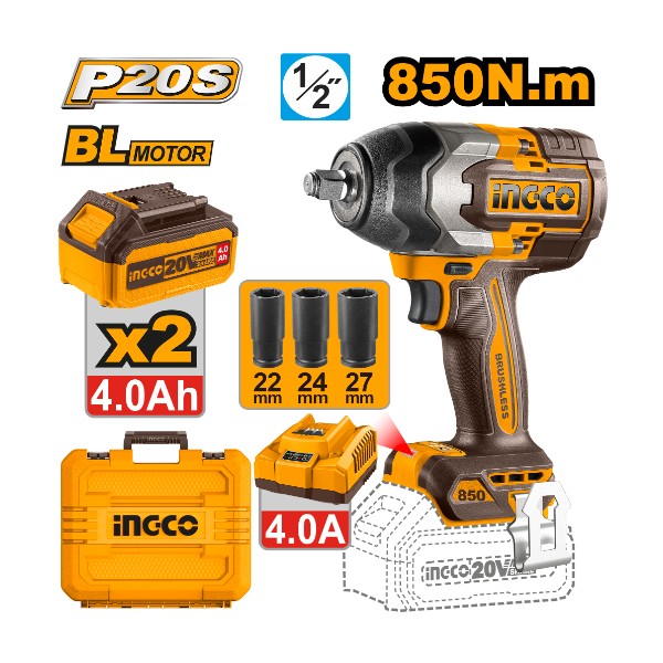 Cordless impact wrench CIWLI2085 Ingco - Ghana
