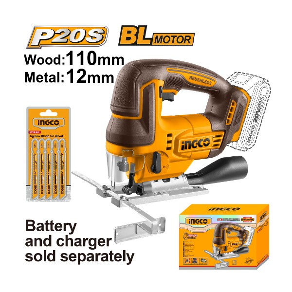Cordless jig saw 20V 110mm - P1C5 | CJSLI1008 Ingco - Ghana