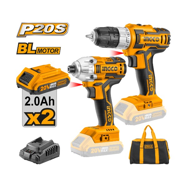 Lithium-Ion Cordless 2-Pc. Combo Kit CKLI2006 Ingco - Ghana
