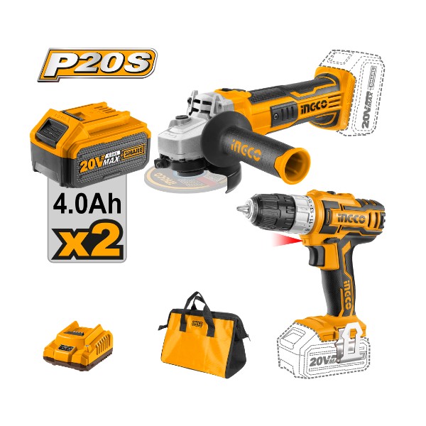 Lithium-Ion Cordless 2-Pc. Combo Kit CKLI2009 Ingco - Ghana