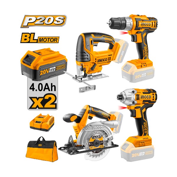 Lithium-Ion Cordless 4-Pc. Combo Kit CKLI2010 Ingco - Ghana