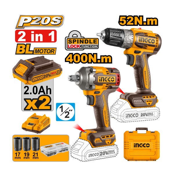 Cordless 2 pcs combo kit | CKLI20271 Ingco - Ghana