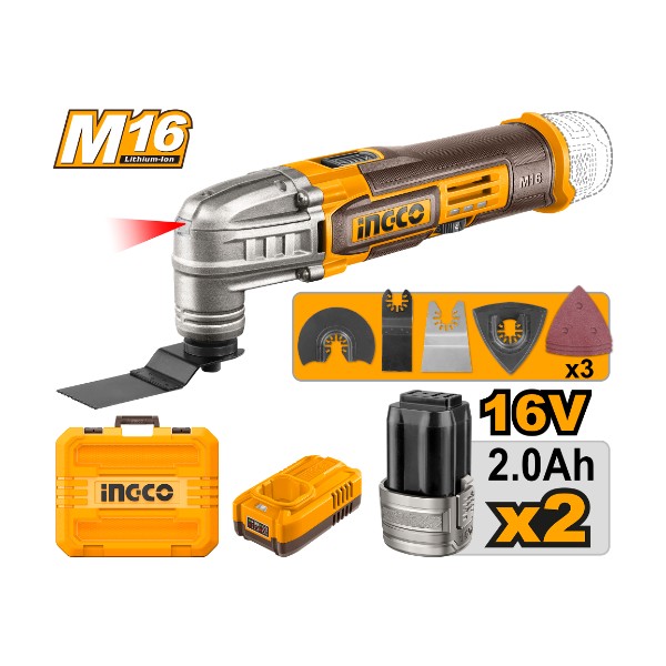 Cordless multi-tool 16V + 2 batteries - C6 | CMLI16222 Ingco - Ghana