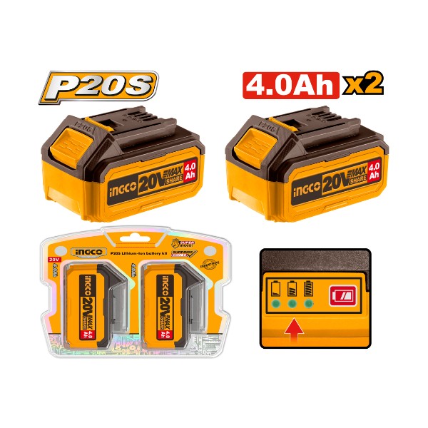 2 x battery kit 20V 4Ah | COSLI240312 Ingco - Ghana