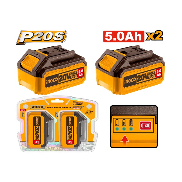 P20S Lithium-Ion battery kit 2x5Ah - P5C10 |COSLI240464 Ingco - Ghana