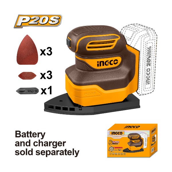 Cordless palm sander | CPSLI2014 Ingco - Ghana
