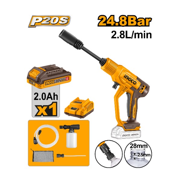 Cordless pressure washer 20V + Battery - P1C6 | CPWLI20362 Ingco - Ghana