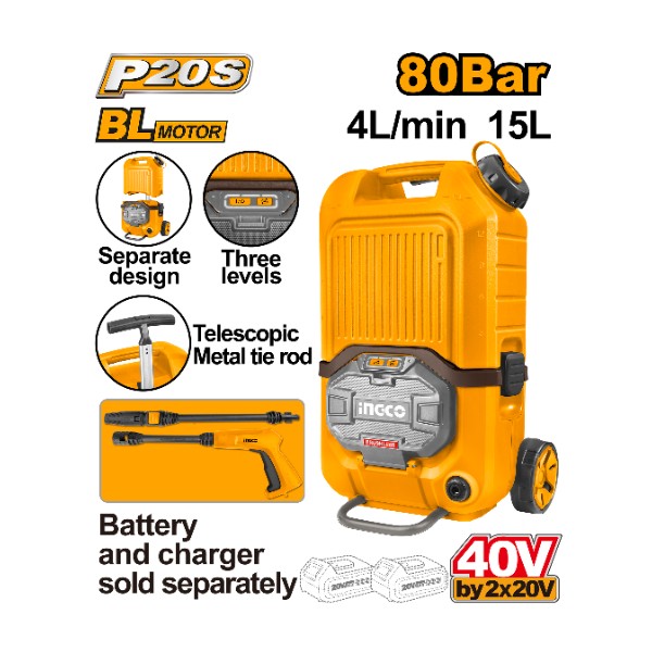Cordless pressure  washer CPWLI4006 Ingco - Ghana