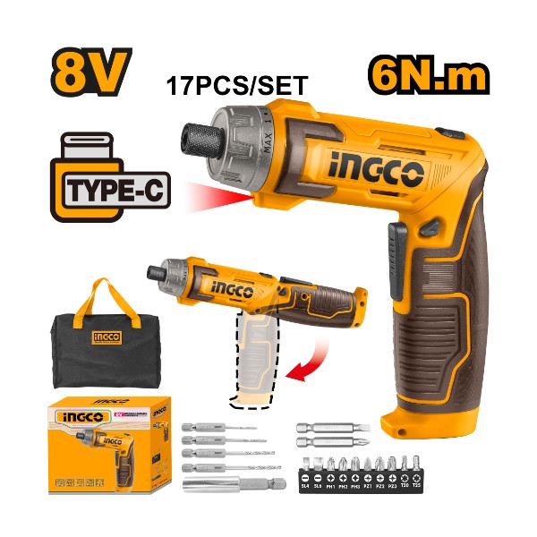 Lithium-Ion cordless screwdriver 8V - C20 | CSDLI0802 Ingco - Ghana